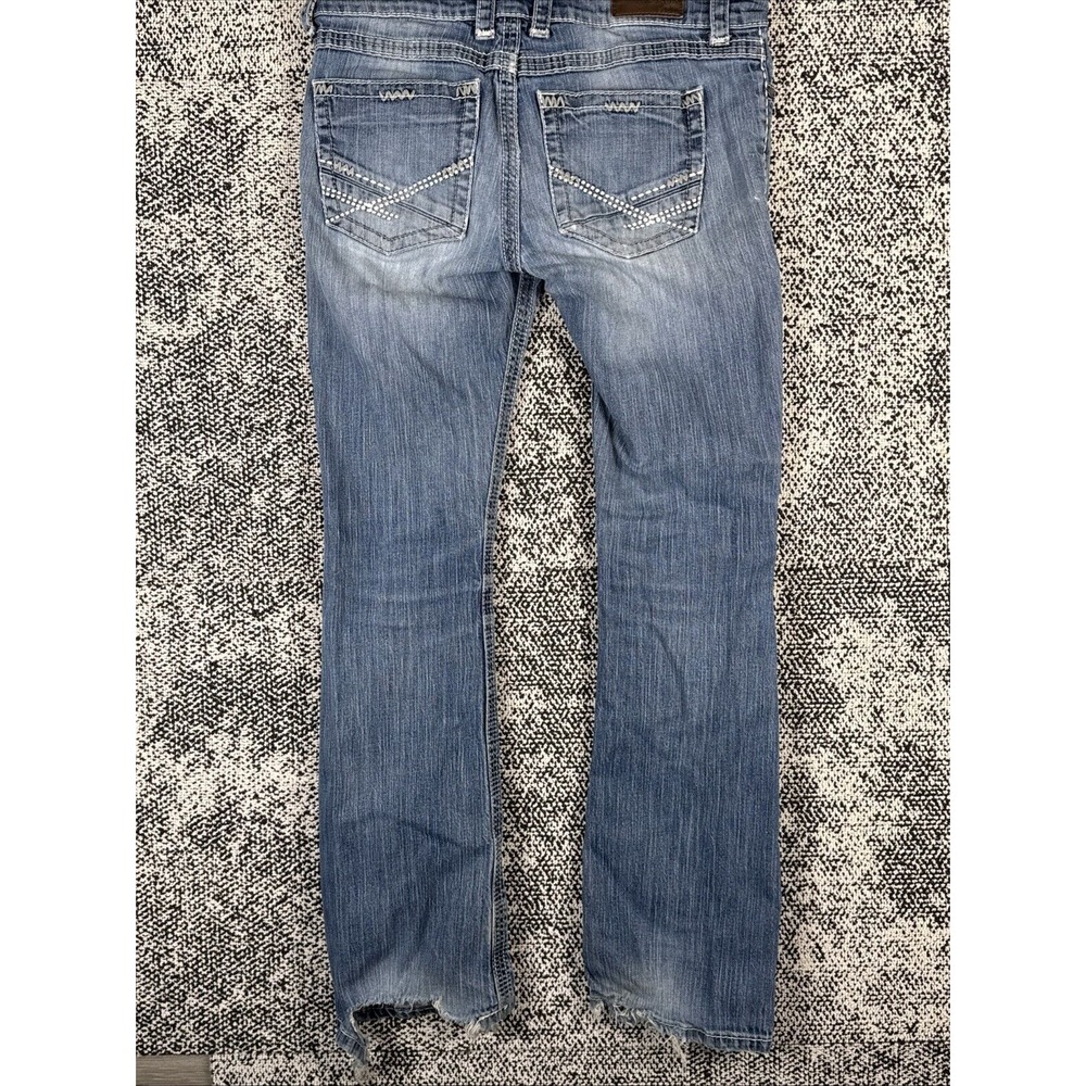 BKE Denim Culture Womens 31L (35 X 31.5) Distressed Destroyed‎ Boot Thick Stitch - Picture 9 of 16